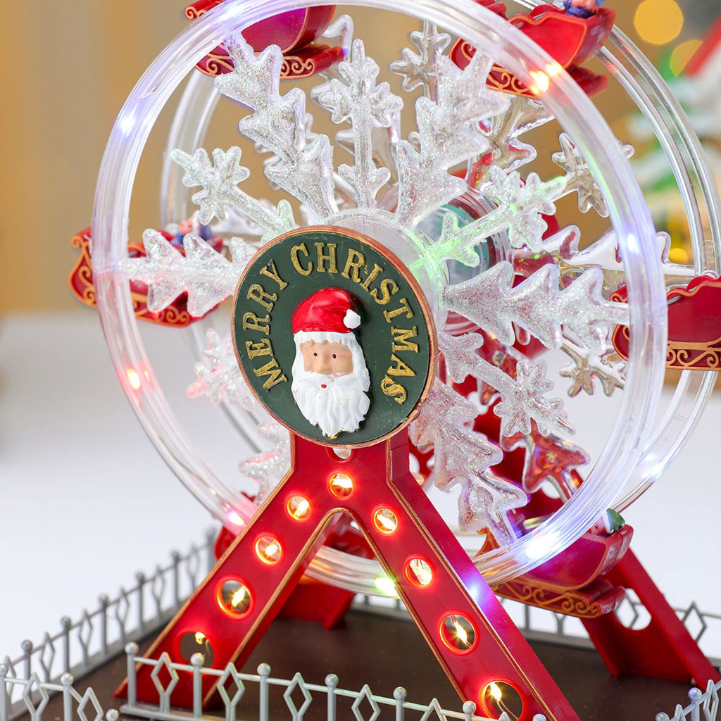Fair Grand Ferris Wheel Musical Christmas Decoration, with LED Lights, Christmas Gifts Glowing Music Ferris Wheel, 15 Inch