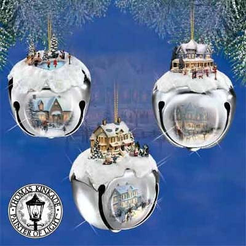 The Ashton-Drake Galleries Winter Sleigh Bells Ornament Collection Christmas Decoration by Thomas Kinkade 3-inches