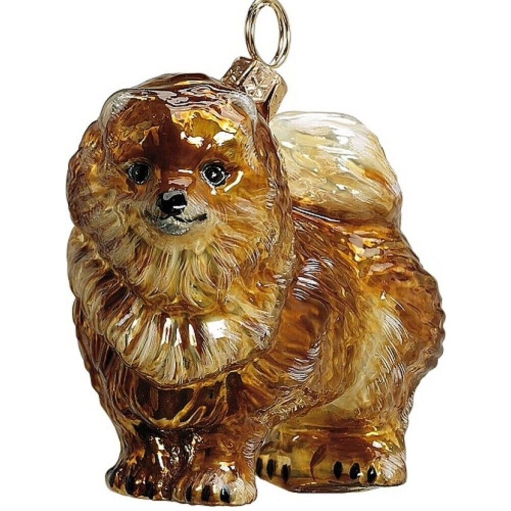 Pomeranian Polish Blown Glass Christmas Ornament Dog Decoration Made Poland
