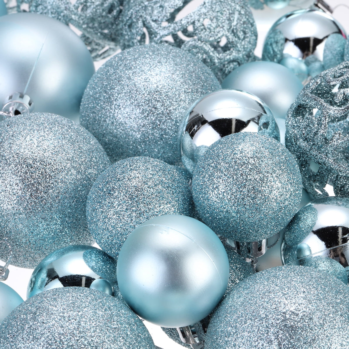 Uxcell Christmas Ball Ornaments Christmas Tree Decorations Balls Lake Blue and White for Decoration Christmas 100Pcs