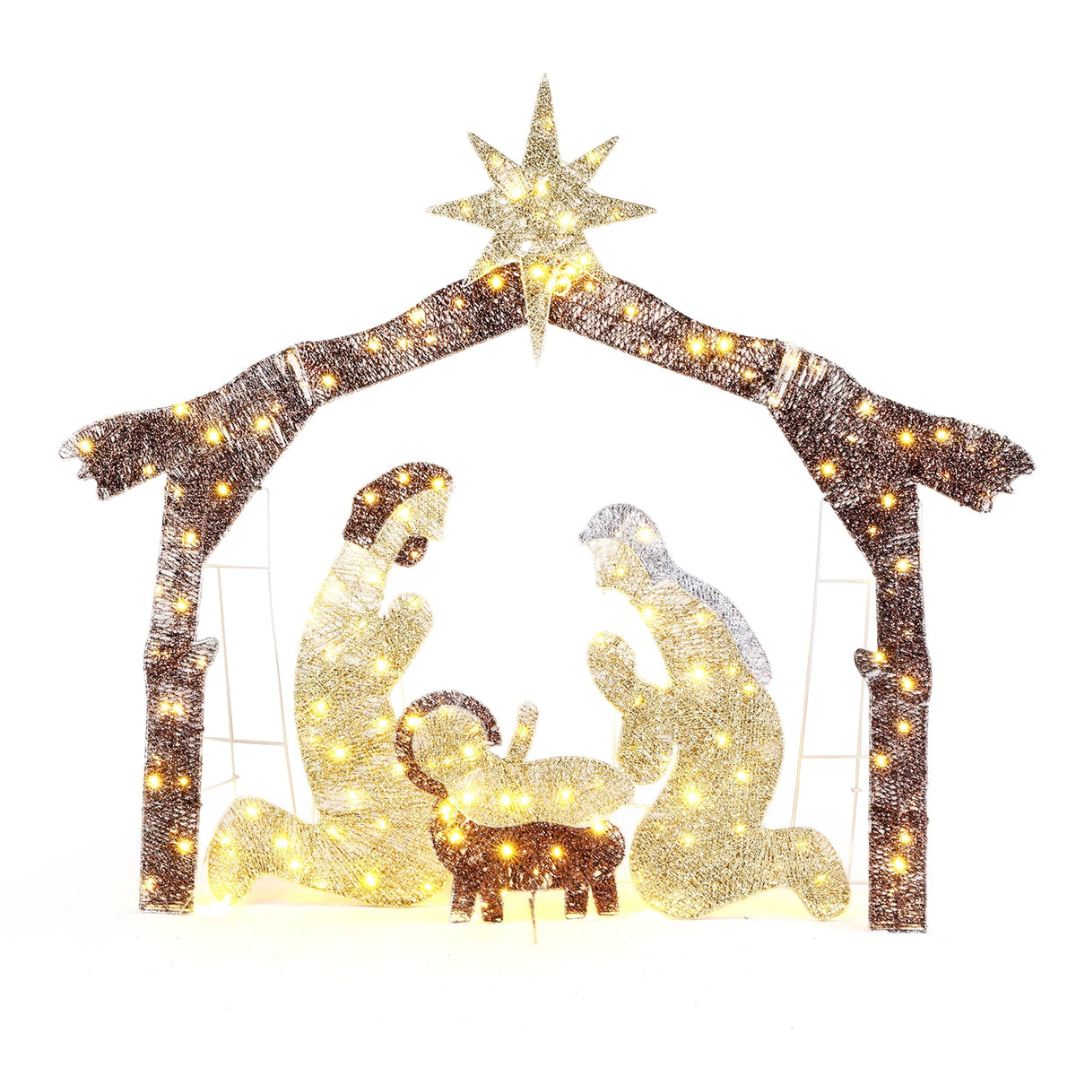 UBesGoo 6ft Light-Up Nativity Scene Christmas Decoration Nativity Christmas Outdoor Decor