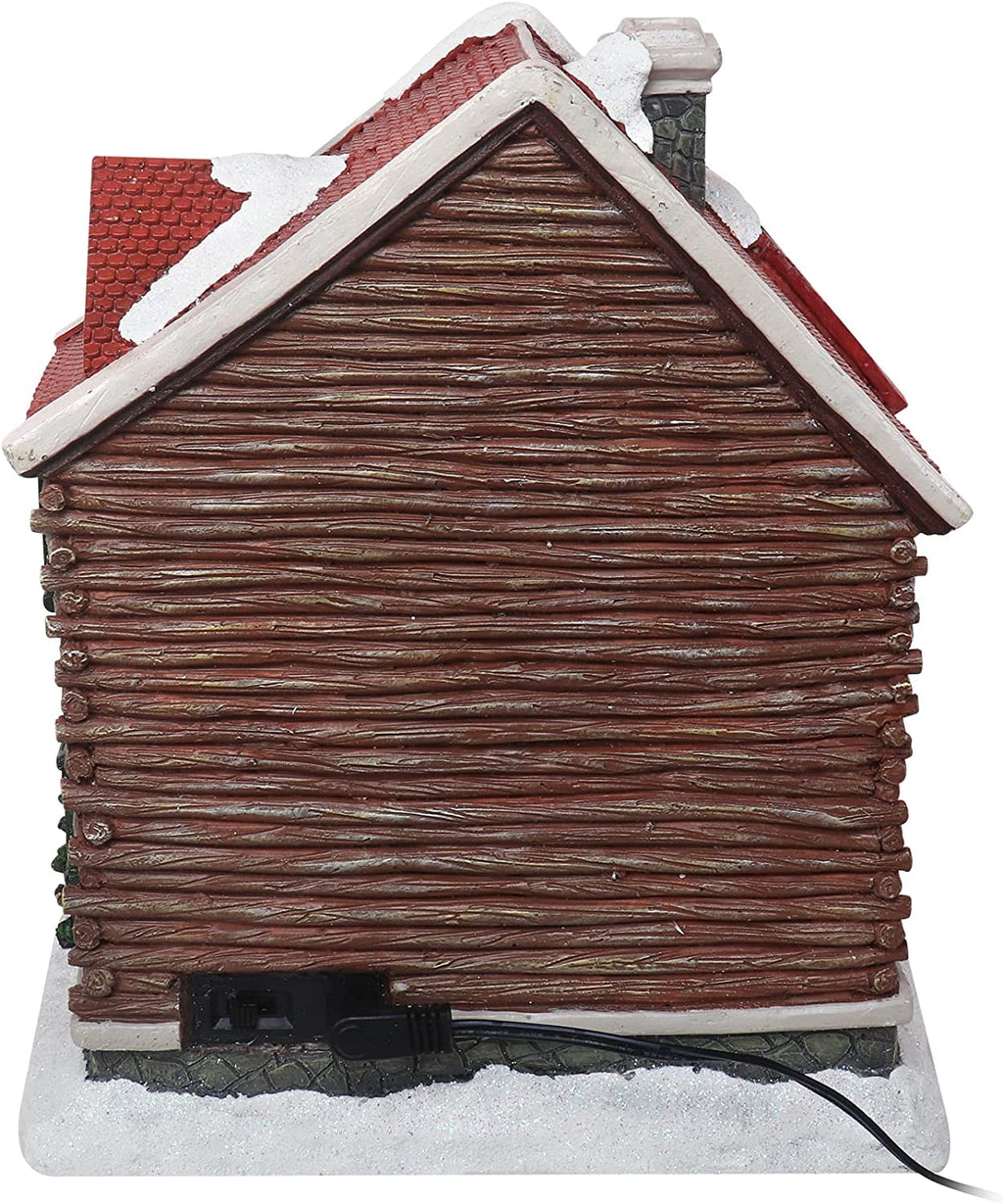 Christmas Village Log Cabin Tabletop Display Pre-lit LED Musical Snow Village Perfect Addition to Your Christmas Indoor Decorations & Holiday Collections