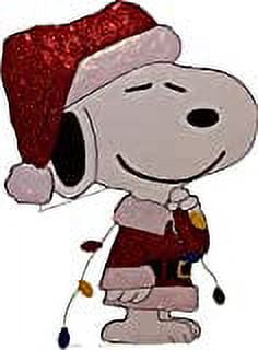 ProductWorks 32" Snoopy in Santa Suit Hammered Metal Christmas Decoration