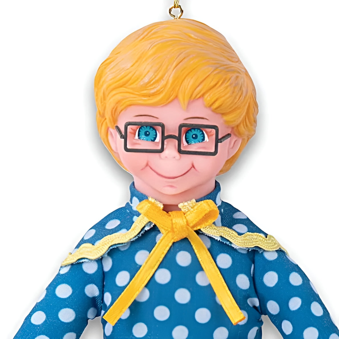The Ashton-Drake Galleries Mrs. Beasley Doll Plush Christmas Ornament, Fabric Blue