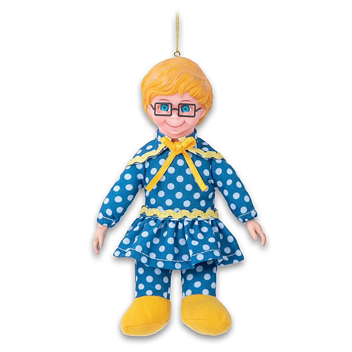 The Ashton-Drake Galleries Mrs. Beasley Doll Plush Christmas Ornament, Fabric Blue