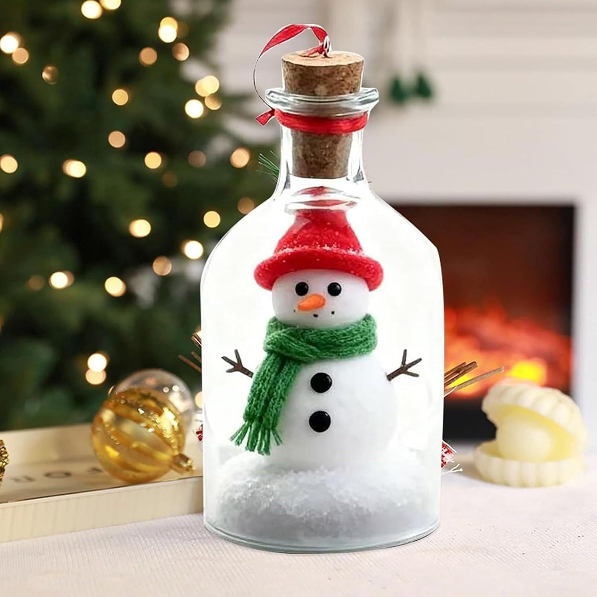 Recordable Christmas Tree in a Bottle, Voice Message In A Bottle Holiday Ornament Keepsake Gift