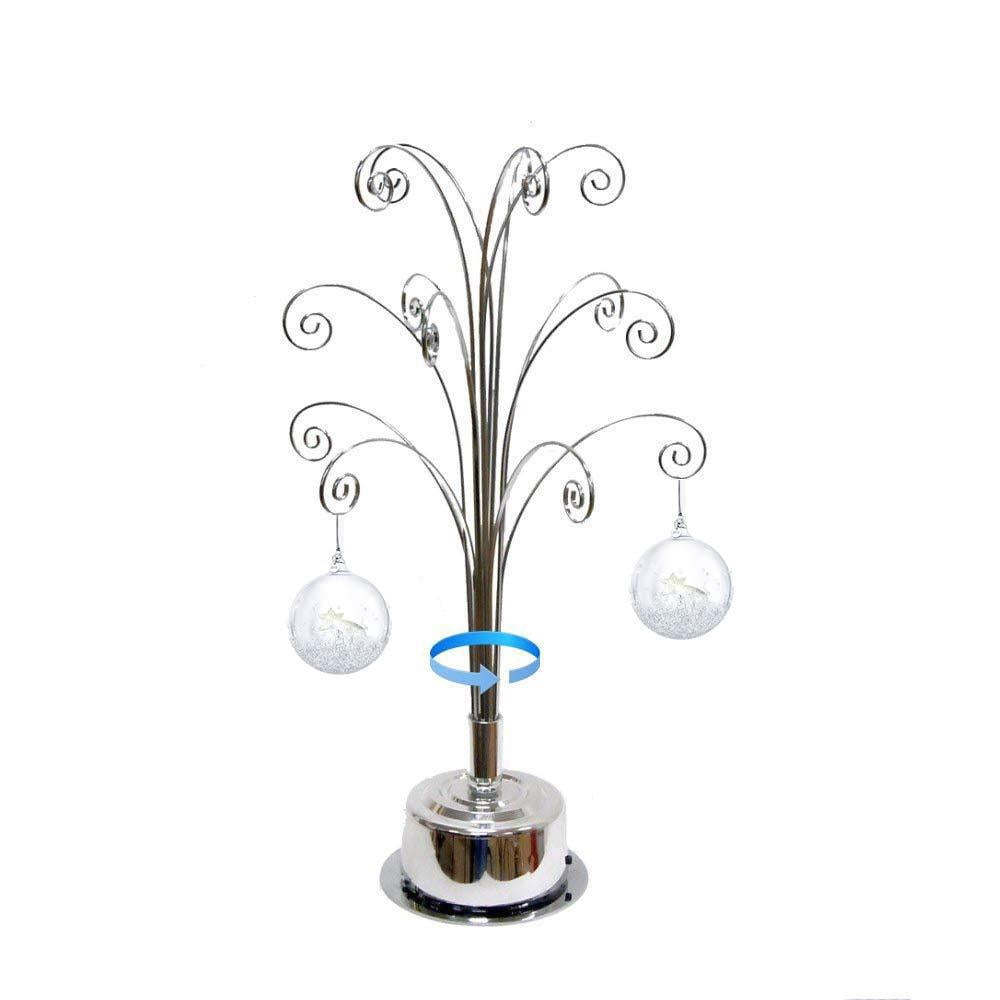 HOHIYA Ornament Display Tree Stand Rotating For Swarovski 2023 Ornament Christmas Annual Gift 16.75 Inch Silver