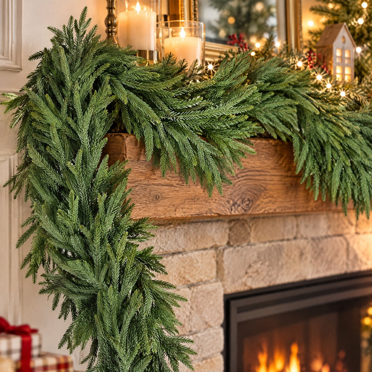  Norfolk Unlit Artificial Christmas Garland, Green, 9'