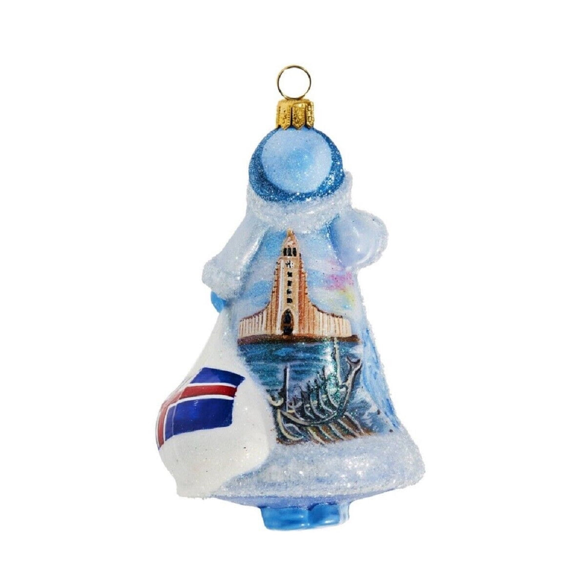 Glitterazzi Iceland Santa Polish Glass Christmas Ornament Decoration ONE Santa