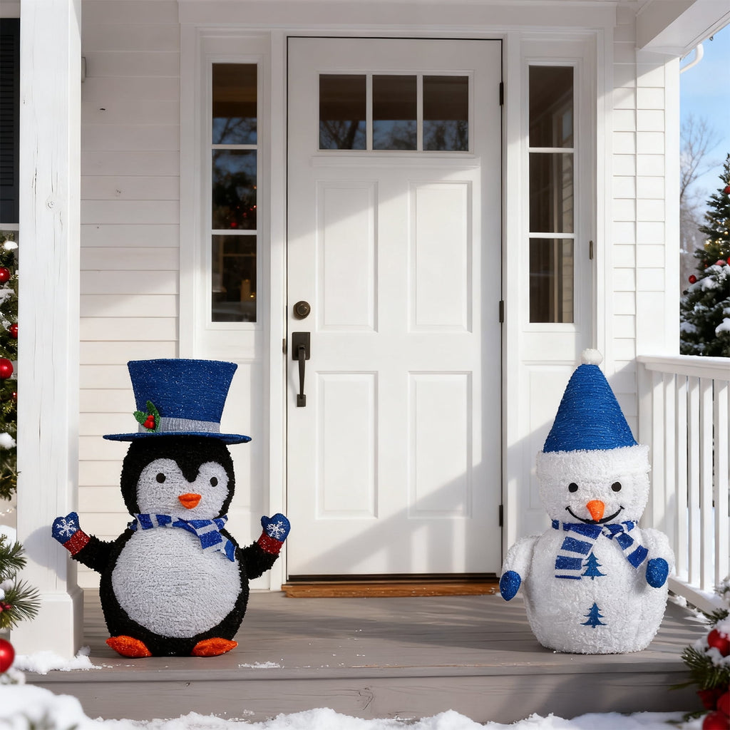 Ktaxon Snowman Christmas Lighted Penguin Outdoor Decoration for Holiday Lawn Garden Party