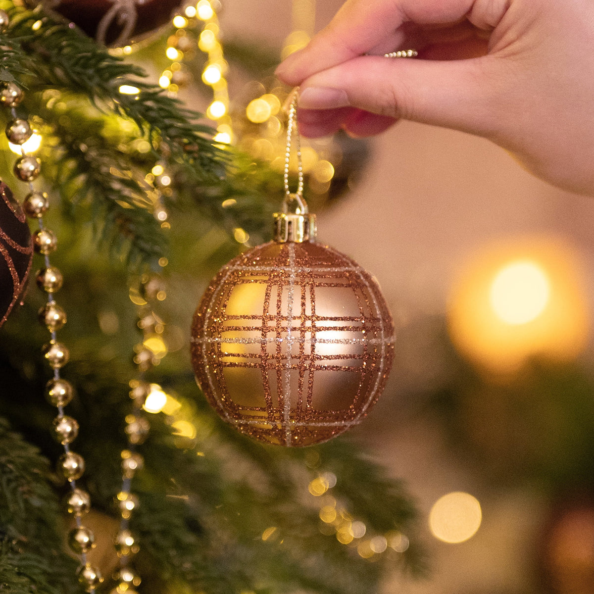 Valery Madelyn 35ct 2.36 inches Luxurious Copper Gold Christmas Ball Ornaments, Shatterproof Christmas Tree Ornaments Hanging Bauble for Xmas Decoration